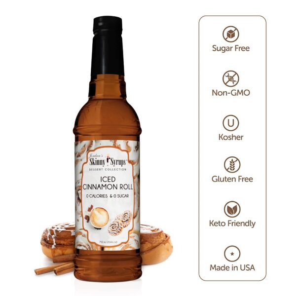 Jordans Skinny Gourmet Syrups Sugar Free Iced Cinnamon Roll Syrup 25.4 Fluid Ounce (Iced Cinnamon Roll) - Image 2