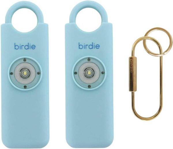 She’s Birdie–The Original Personal Safety Alarm for Women by Women–Loud Siren, Strobe Light and Key Chain in a Variety of Colors (Aqua, 2 Pack)