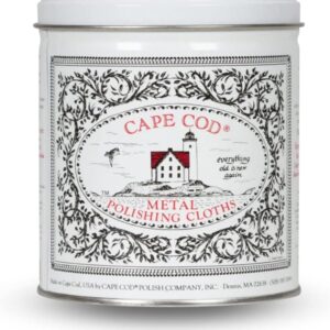 Cape Cod Polishing Metal Tin Bundle for Fine Metals | (12) 4X6 Polishing Cloths | (1) 12x12 Buffing Cloth | (1) Pair of Nitrile Gloves