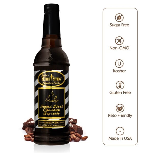 Salted Dark Chocolate Espresso- Jordan's Skinny Syrups- Sugar Free - Image 3