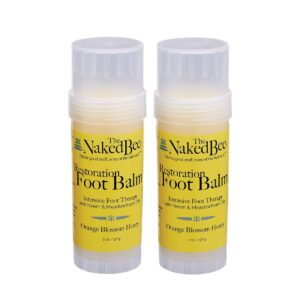 The Naked Bee Orange Blossom Honey Restoration Foot Balm, (2 oz) - 2 Pack