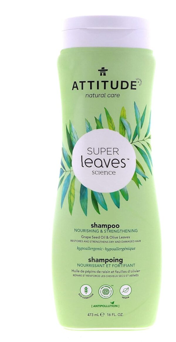 Attitude Natural Shampoo - Nourishing & Strengthening, 16 Fl Oz (Pack of 2)