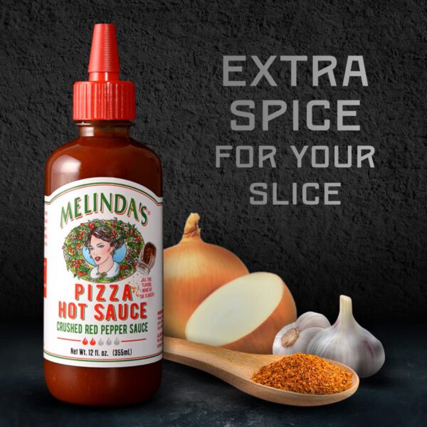 Melinda’s Pizza Hot Sauce - Crushed Red Pepper Sauce Made with Fresh Ingredients, Cayenne Peppers, Garlic, Tomatoes - Gourmet Spicy Pizza Sauce - 12oz, 1 Pack - Image 2