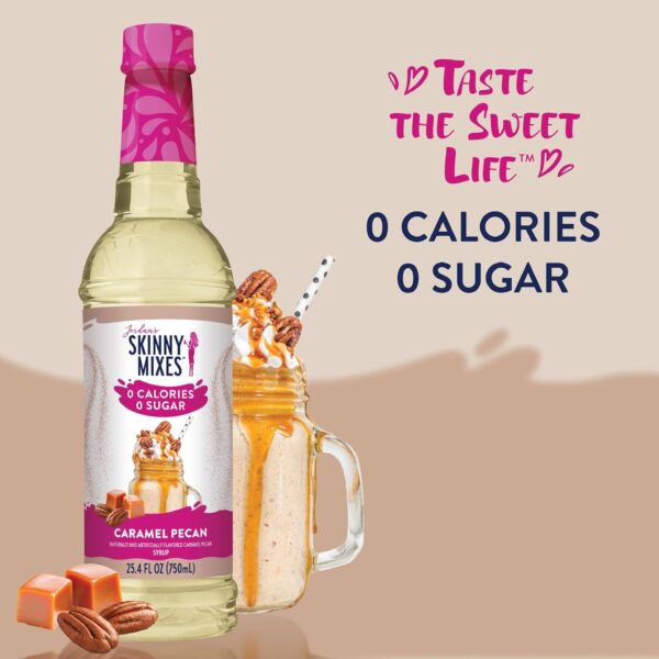 Jordan's Skinny Syrups Sugar Free Coffee Syrup, Caramel Pecan Flavor Drink Mix, Zero Calorie Flavoring for Chai Latte, Protein Shake, Food & More, Gluten Free, Keto Friendly, 25.4 Fl Oz, 1 Pack - Image 3