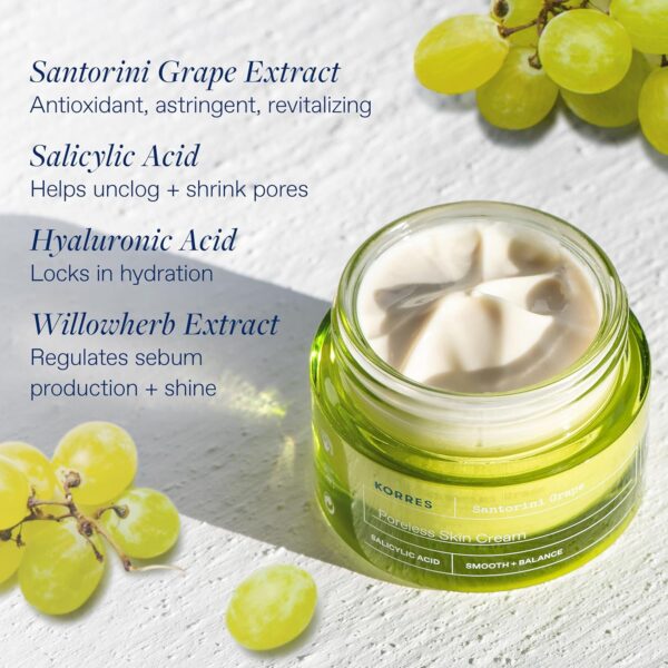 KORRES Santorini Grape Poreless Skin Cream, 1.35 fl. oz. - Image 4